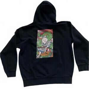 RIPNDIP Samurai Nerm Graphic Pullover Hoodie Size Medium Black Skate Streetwear